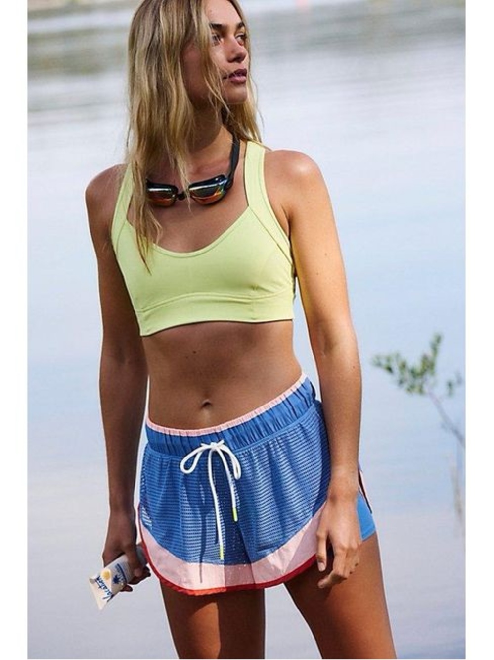 FP Movement Run For The Hills Shorts Blue Pink Running Activewear Lounge Layered